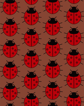 Abstract seamless background design texture with circle round lady-bird elements. Creative vector endless pattern with small shapes ladybug circles.