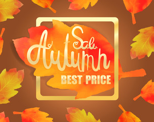 Calligraphy vector illustration poster for autumn sale