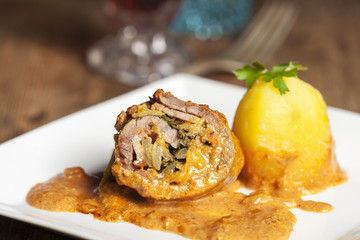 hausgemachte bayerische Roulade mit Soße