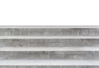 Foto op Plexiglas Trappen Betonnen trap geïsoleerd op witte achtergrond