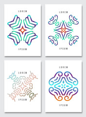 Flyer template set. Vector brochure abstract background with pattern elements for magazine, cover, poster, layout design. A4 size.