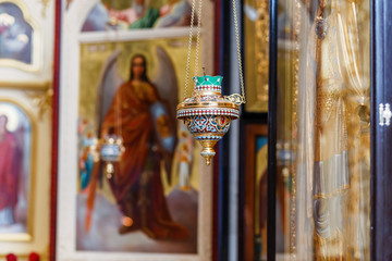 beautiful orthodox church interior details