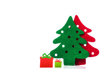 Obraz na płótnie Canvas christmas trees with gifts