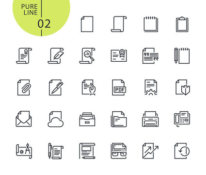 Set of icons for office workflow. Modern outline web icons collection for web and app design and development. Premium quality vector illustration of thin line web symbols.