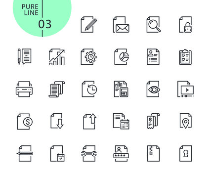 Set of icons for business office. Modern outline web icons collection for web and app design and development. Premium quality vector illustration of thin line web symbols.