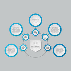 Vector infographic template for diagram, graph, presentation, chart, business concept with 5 options. 