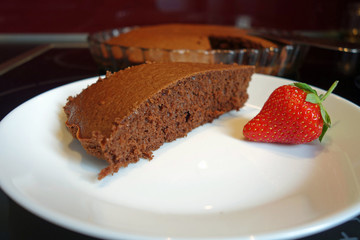 Gâteau au chocolat et fraise