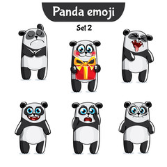 Vector set of cute panda characters. Set 2