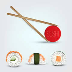Vector Sushi set. Realistic icon.