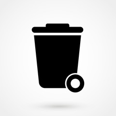 Trash wheelie bin icon. Simple illustration of trash wheelie bin vector icon for web design