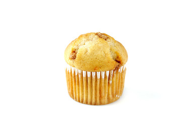 fresh baked small lemon muffins isolated on white background