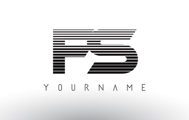 FS Black and White Horizontal Stripes Letter Logo.