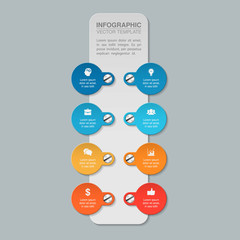 Vector infographic template for diagram, graph, presentation, chart, business concept with 8 options. 