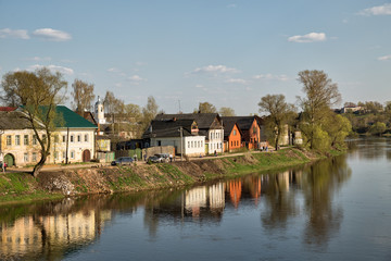 Fototapeta na wymiar Torzhok, Tvertsa river