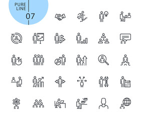 Set of business people concept icons. Modern outline web icons collection for web and app design and development. Premium quality vector illustration of thin line web symbols.