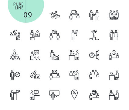 Set of icons for business and marketing. Modern outline web icons collection for web and app design and development. Premium quality vector illustration of thin line web symbols.