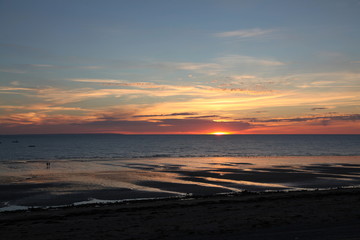 Soleil couchant sur la Manche.