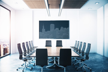Meeting room with circuit city image