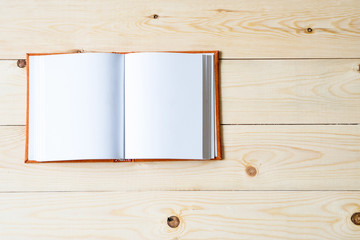 Binder notebook on wooden table