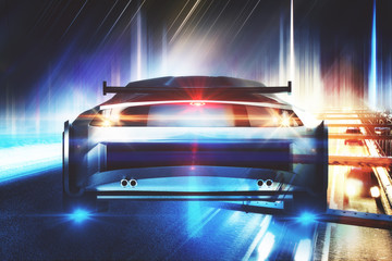 Naklejka premium Creative sports car backdrop