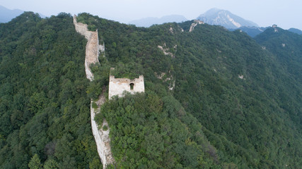 Fototapeta na wymiar aerial view of the great wall in China