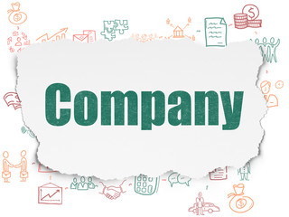 Finance concept: Company on Torn Paper background