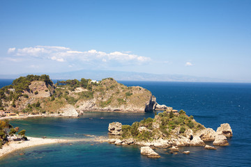 The isola Bella at Taormina, in Sicily, Italy