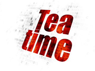 Timeline concept: Tea Time on Digital background