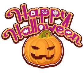 Halloween Pumpkins and holiday calligraphy greeting