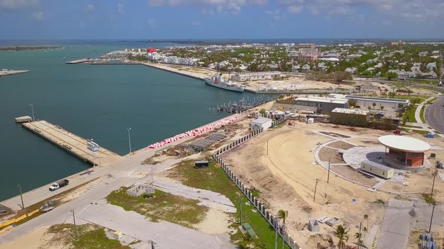 Fort Zachary Taylor State Park aerial drone footage 4k