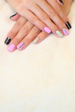 Natural nails, gel polish. Stylish Nails, Nailpolish. Nail art design for the fashion style.
