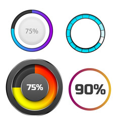 Progress loading bar indicators download progress ui-ux web interface design template file upload vector illustration