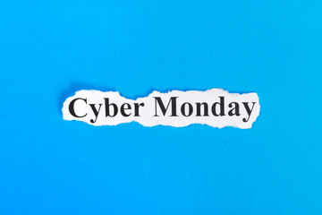Cyber Monday text on paper. Word Cyber Monday on torn paper. Concept Image