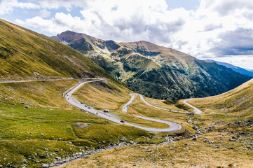 Transfagarasan road crossing the southern section of the Carpathian Mountains of Romania