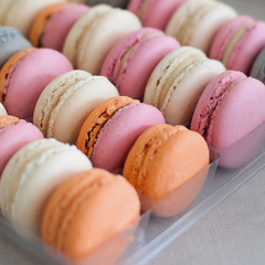 Colorful macaroons background.