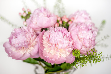 Pink peonies composition