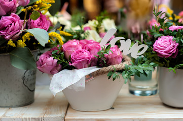 Pink roses arrangement