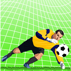 jumping soccer goalie