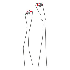Beautiful Female Legs Drawn in Lines