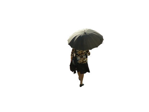mulher com guarda chuva