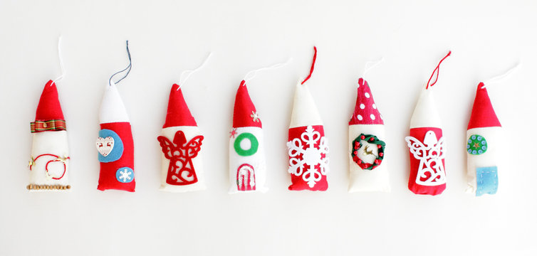 Hand-made ceramic Christmas decorations