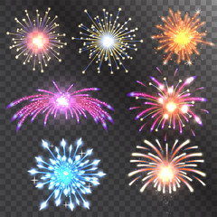 Firework vector illustration holiday event explosion light festive party