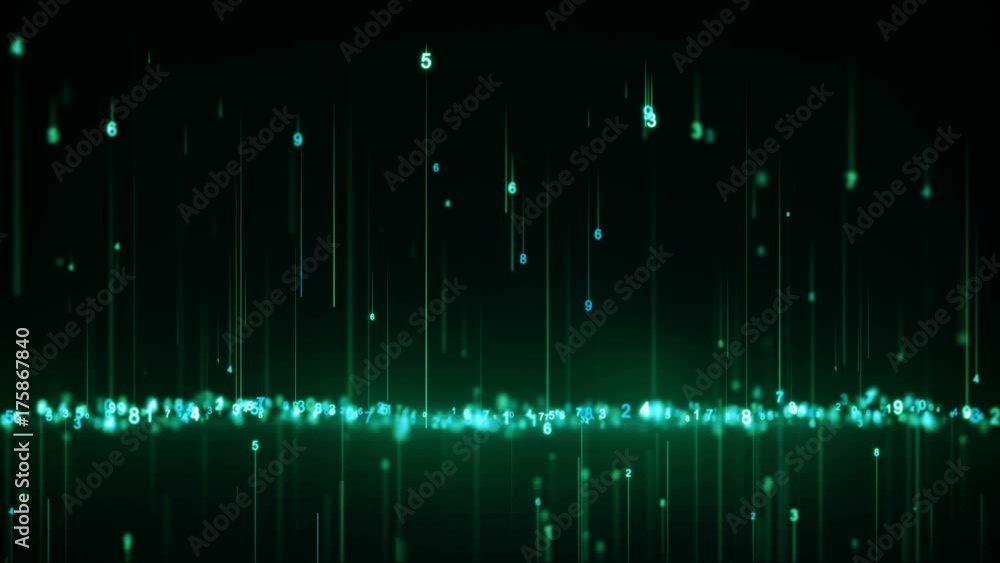 Poster green digital data line made of numbers. abstract futuristic technology concept. computer generated 