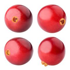 Cranberry, clipping path, isolated on white background, full depth of field, high quality