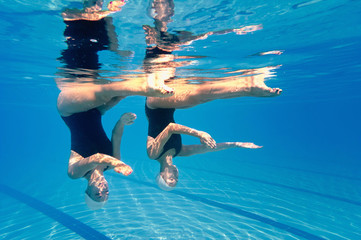 Synchronized swimming duet