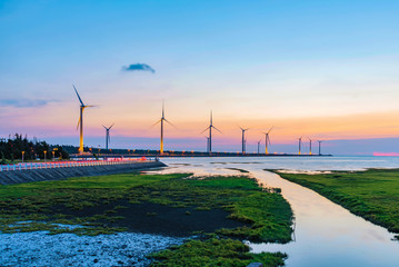 Evening view of Wind farm