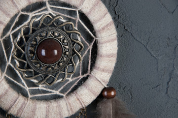 Dream catcher on gray