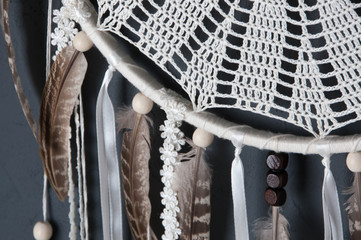 Cream crochet doily dream catcher