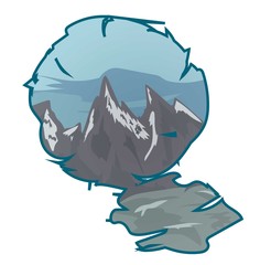 Mountain landscape in a frame
