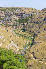 Fototapeta na wymiar Gorge of the Gravina di Matera river